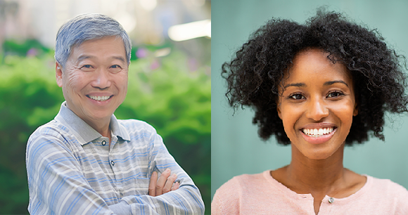 איש מבוגר ובחורה צעירה מחייכים | Shutterstock, aslysun, mimagephotography