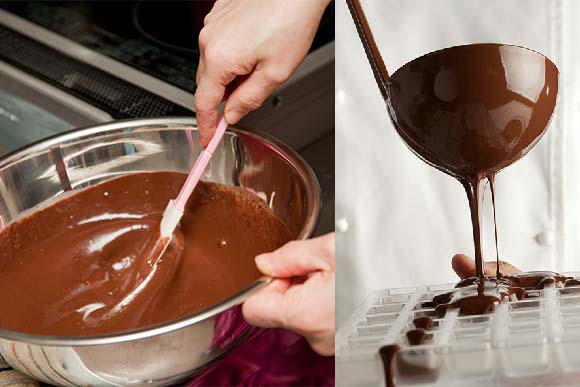 לערבול השוקולד בטמפרטורה מתאימה יש חשיבות לברק ולמרקם שיתקבל | צילום: marinatakano, Shutterstock