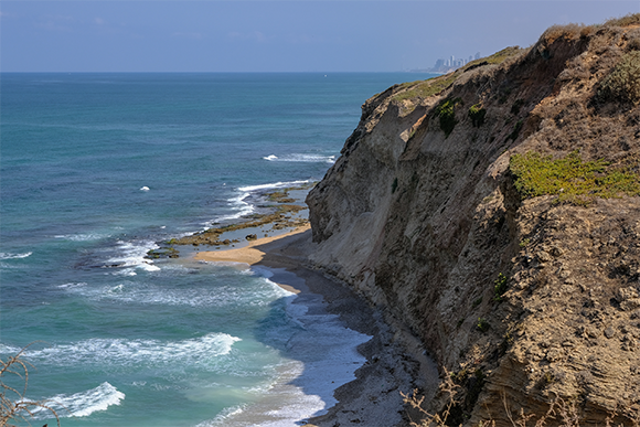 מצוק הכורכר בחוף הים התיכון בגן הלאומי אפולוניה, סמוך להרצליה | צילום: MoLarjung, Shutterstock