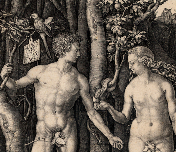 חווה והנחש עם פרי העץ האסור | ציור: אלברכט דירר, 1504, SPL, Library of Congress