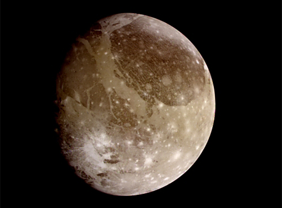 אילוסטרציה של הירח של צדק גנימד (Ganymede)