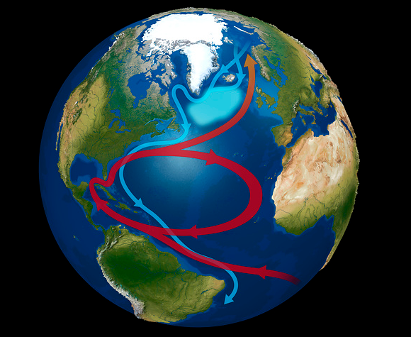 מסלול זרם הגולף וה-warming hole באוקיינוס האטלנטי. קרדיט: MIKKEL JUUL JENSEN / SCIENCE PHOTO LIBRARY