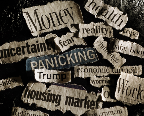 حتى الآن، تم اختبار ردود الفعل على الأخبار السلبية في دراسات صغيرة جدًا فقط. عناوين مخيفة في الصحف | رسم توضيحي: Shutterstock