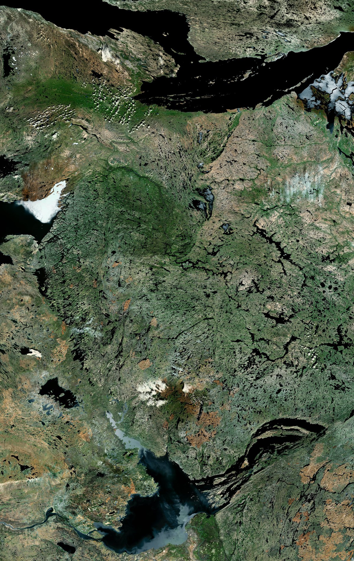 תמונת לווויין של חלק מקראטון בגודל 300 אלף קמ"ר בקנדה, spl