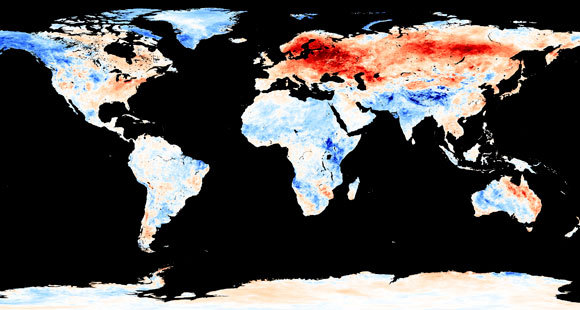הטמפרטורות בינואר 2019, בתמונת לוויין | NASA Earth Observatory / Science Photo Library