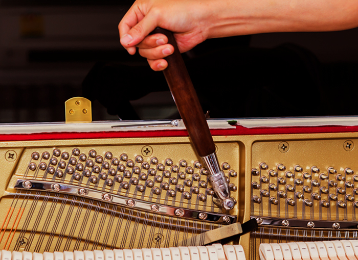 השילוב בין כלי מיתר לכלי הקשה לא מאפשר כיוונון על פי מרווחים שלמים. מבנה פנימי של פסנתר | צילום: |Shutterstock