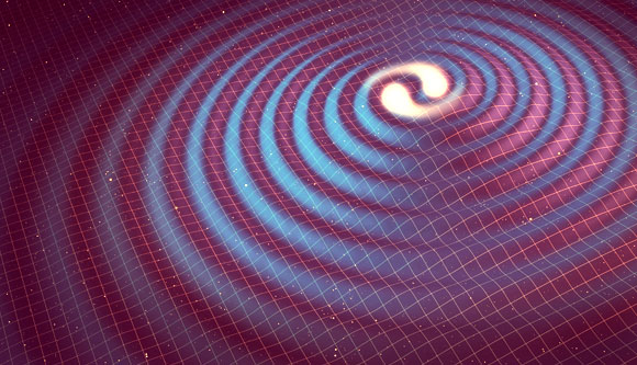 Darstellung der mit Hilfe von LIGO entdeckten Gravitationswellen, Quelle: Science Photo Library
