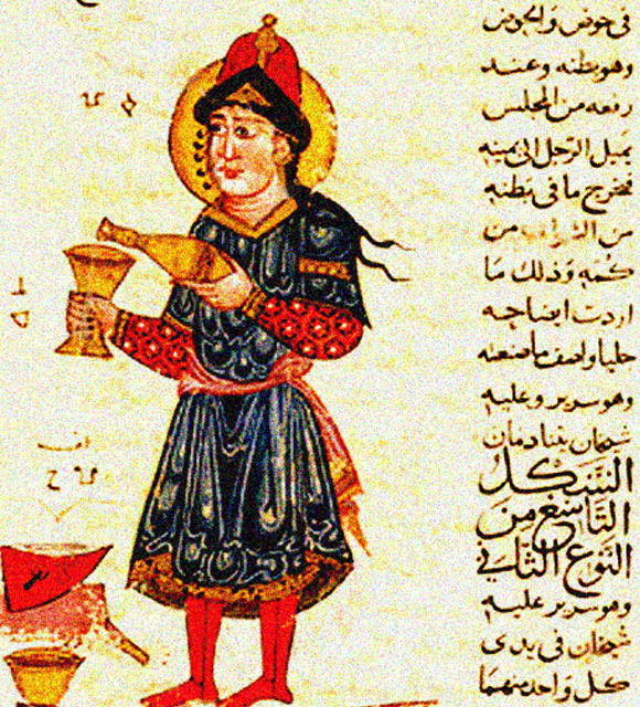 Eine Maschine zum automatischen Weineinschenken. Kopie von 1315, Syrien. Quelle: Wikipedia