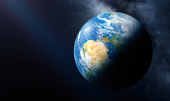 Die Erde, vom Weltall gesehen. Quelle: Detlev van Ravensway, Science Photo Library