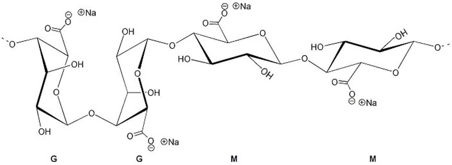 מבנה כימי של נתרן אלגינט