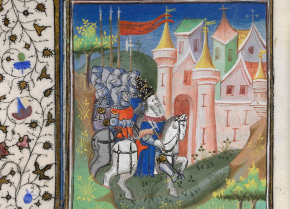 Julius Cäsar erobert mit seinen Soldaten Alexandria. Zeichnung in einem französischen Buch aus dem 15. Jh. Quelle: BRITISH LIBRARY / SCIENCE PHOTO LIBRARY