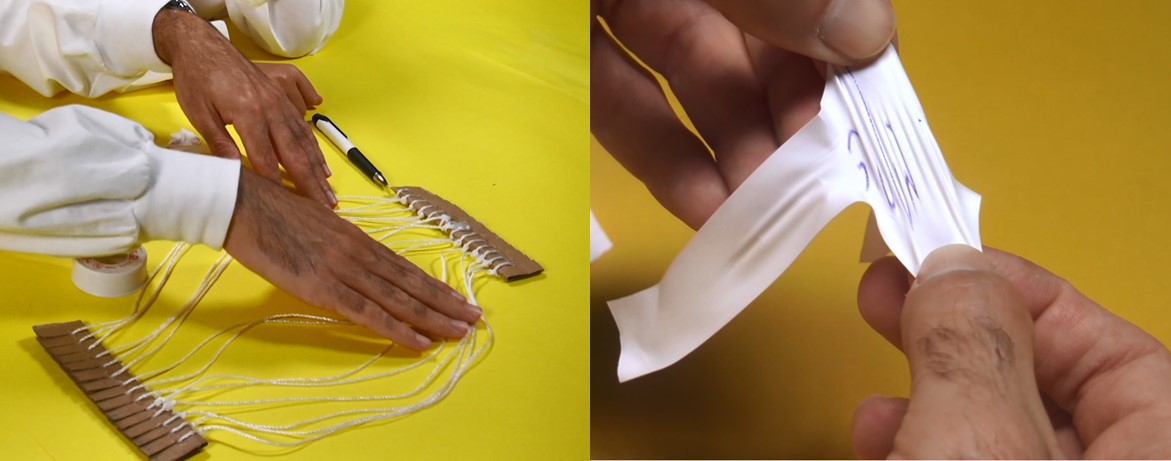 يؤدي شد شريط التيفلون إلى الجوانب (بالعرض) إلى "محو" الكتابة بسبب انفصال السلاسل عن بعضها | صور شاشة مأخوذة من فيديو العلوم في المنزل