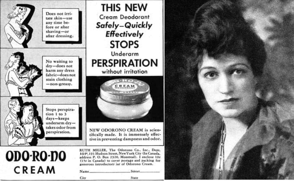 מרפי ומודעת פרסומת לדאודורנט שלה, משנות ה-30 | מקור: cosmeticsandskin