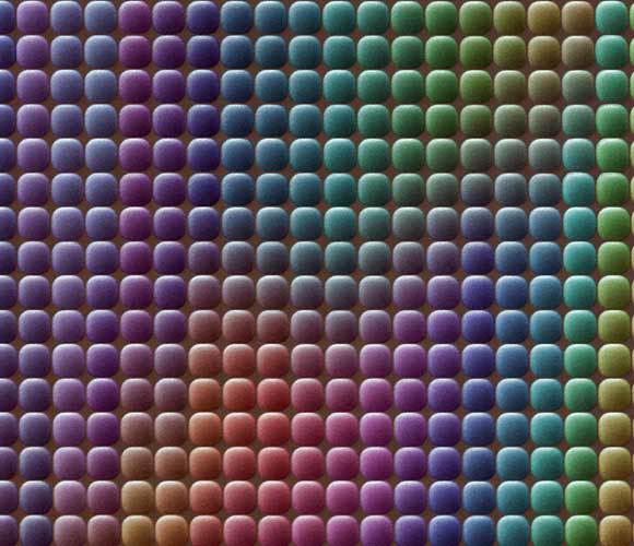 צילום מיקרוסקופי של הפיקסלים בחיישן CCD עם פילטרים צבעוניים | מקור: POWER AND SYRED / SCIENCE PHOTO LIBRARY