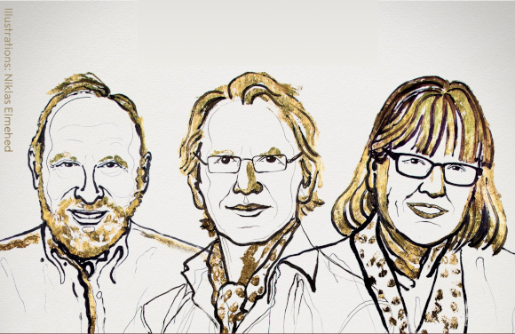 פריצות דרך בעזרת לייזרים. מימין: סטריקלנד, מורו ואשקין | מקור: אתר פרס נובל