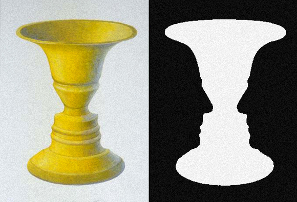 אגרטל או פרופילים של שני גברים? תלוי איך מסתכלים. "אגרטל רובין" | מקור: ויקיפדיה,John smithson 2007