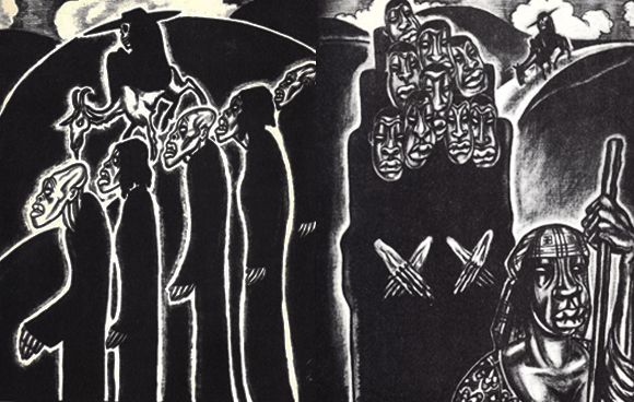 Zombies in a painting from the book The Magic Island, common property