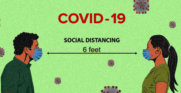 המרחק המרבי להדבקה טיפתית בשיעול - שני מטרים | איור: Curves design, Shutterstock