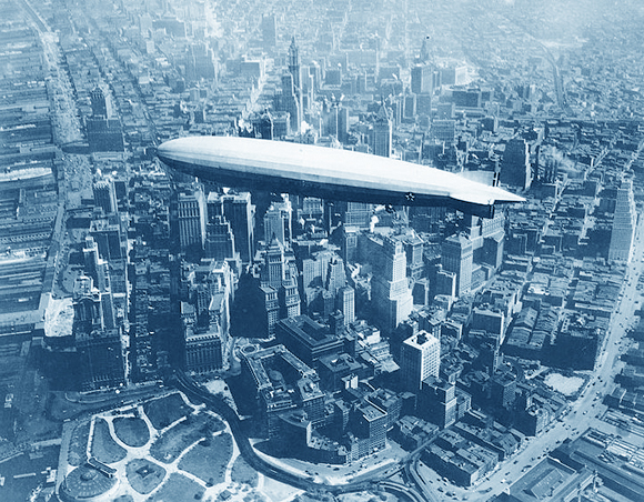 תור הזהב של ספינות האוויר. ה"לוס אנג'לס" משייטת בשמי מנהטן, ניו יורק | מקור: ויקיפדיה, נחלת הכלל