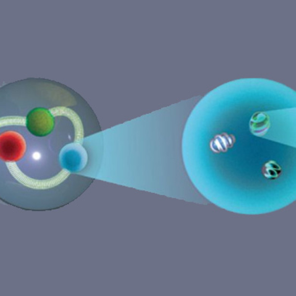 איור פראון - החלקיק היסודי המשוער של הקווארק - החלקיק היסודי של הפרוטון. קרדיט: מלקולם גודווין | Scientific American