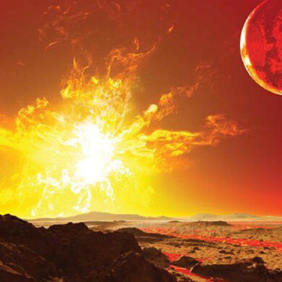 תמונת התפוצצות של שמש לסופרנובה, במבט מכוכב לכת שלה. קרדיט: רון מילר | Scientific American