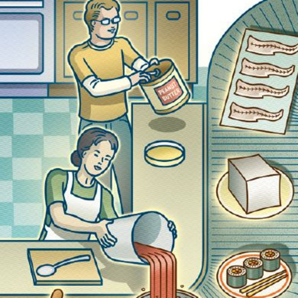 איור מזון מעובד ומשומר והכנתו. קרדיט: פיטר ומריה הוי | Scientific American