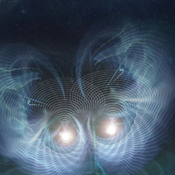 איור גלי כבידה. קרדיט: Scientific American | Moonrunner Design Ltd