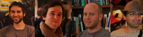 ארבעת הסטודנטים שהובילו את המחקר: איתי לידר, וינסנט אדם, שגיא דקס-יפה, אור פרנקל