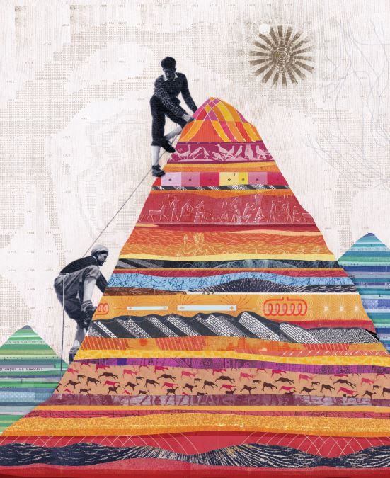 איור אנשיםמטפסים יחד על פירמידה. קרדיט: מרטין או'ניל | Scientific American