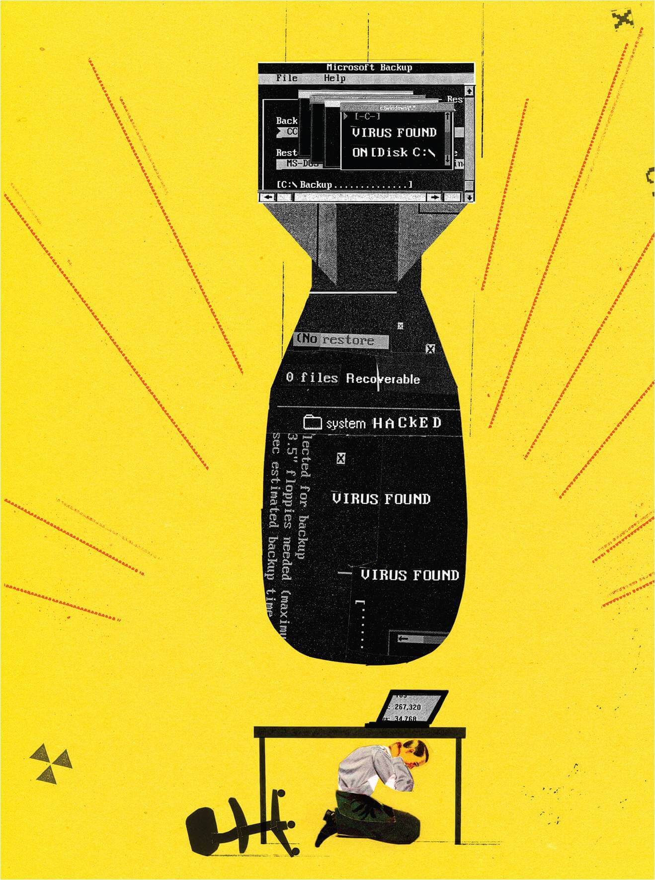 איור איומים במרחב הסייבר. קרדיט: ג'סטין רנטרייה | Scientific American