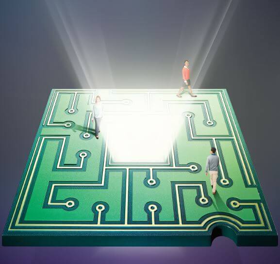 איור  מעגלים ממוחשבים. קרדיט: דן סלינגר | Scientific American