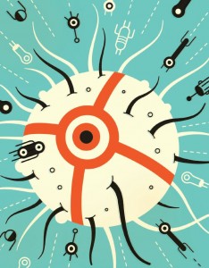 איור ננו-קפסולה הנושאת תרופה כימותרפית איור: הארי קמפבל | Scientific American