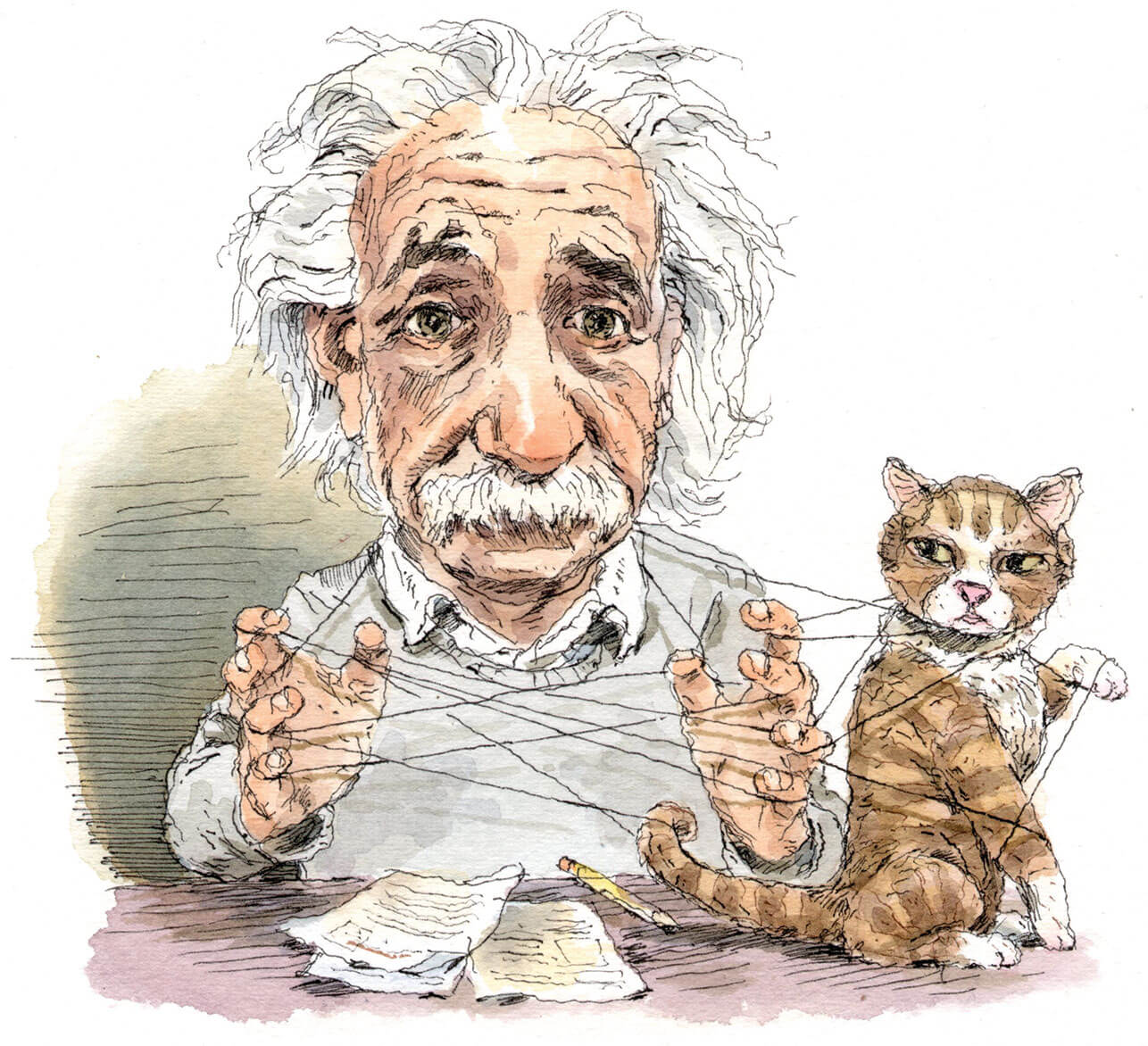 איור של איינשטיין. קרדיט: ג'ון קואנו | Scientific American