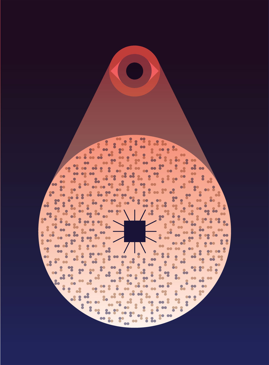 איור ננו חיישן לזיהוי זיהומים קרדיט: גרג מובלי | Scientific American