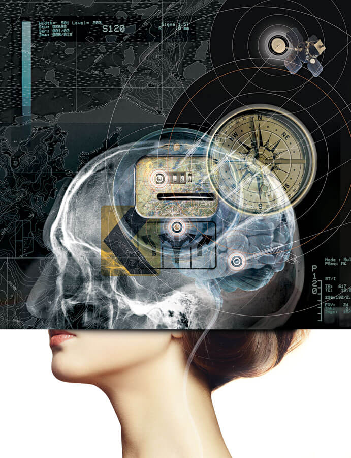 Scientific American| יכולות הניווט של המוח. איור: ויקטור קואן