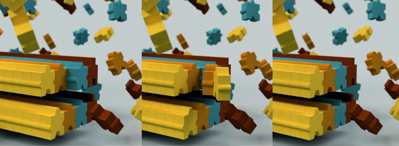 כל חלק מתיישב במקום הנכון לפי הצורה שלו, וכך הסיבים משכפלים עצמם | איור: Lukas Frey/ETH Zurich