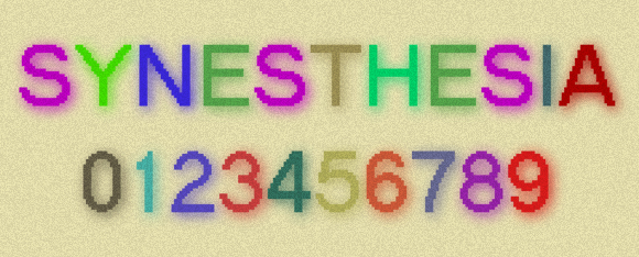 קשר לא שגרתי בין חושים שונים, למשל בין אותיות, מספרים או מילים לצבעים מסוימים | איור: Mysid, ויקיפדיה, נחלת הכלל