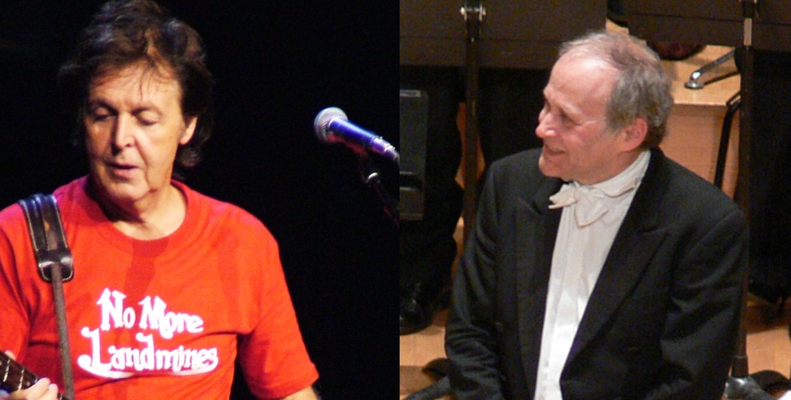 המנצח הגדול של המוזיקה הקלאסית והמנצח הגדול של המוזיקה הפופולרית פישר (מימין) ומקרטני | צילומים: Shutterstock, ויקיפדיה