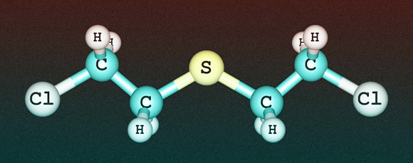 הנוסחה הכימית של גז חרדל. shutterstock